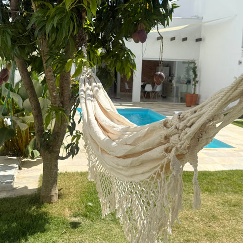 Cream Cotton Single Hammock